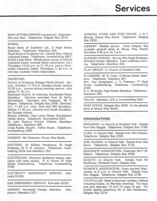 Welcome to Dalgety Bay, 1970